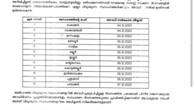 Photo of നവകേരള സദസ്സിന്റെ ഭാഗമായി ഡിസംബർ 5 ന് നാട്ടിക നിയോജക മണ്ഡലത്തിലെ എല്ലാ വിദ്യാഭ്യാസ സ്ഥാപനങ്ങൾക്കും അവധി പ്രഖ്യാപിച്ചു.