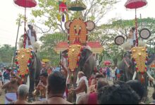 Photo of പുത്തൻപീടിക തോന്നിയകാവ് ഭഗവതി ക്ഷേത്രത്തിലെ അശ്വതി വേല ആഘോഷിച്ചു. പഴുവിൽ രഘുമാരാരുടെ നേതൃത്വത്തിലുള്ള മേളത്തിൻ്റെ അകമ്പടിയോടെ പൂരം എഴുന്നള്ളിപ്പ് നടന്നു. അന്തിക്കാട് ദേവസ്വം ഓഫീസർ കെ എൻ ബാബുരാജ്, രക്ഷാധികാരി അഡ്വ.എ യു രഘുരാമൻ പണിക്കർ ,സെക്രട്ടറി രാധ ബിജു, പ്രസിഡൻ്റ് എം ബി ദിനിൽ കുമാർ എന്നിവർ നേതൃത്വം വഹിച്ചു.