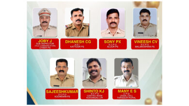 Photo of തൃശ്ശൂർ റൂറൽ ജില്ലയിലെ ഏഴ് പോലീസ് ഉദ്യോഗസ്ഥർക്ക് മുഖ്യമന്ത്രിയുടെ പൊലീസ് മെഡൽ.